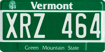 VT license plate XRZ464