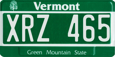 VT license plate XRZ465