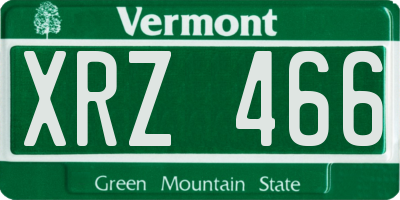 VT license plate XRZ466