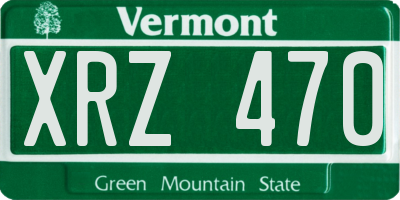 VT license plate XRZ470