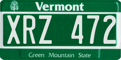 VT license plate XRZ472
