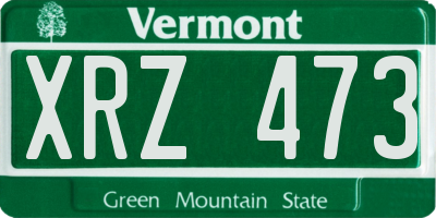 VT license plate XRZ473