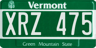 VT license plate XRZ475