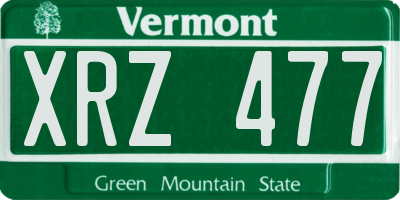 VT license plate XRZ477