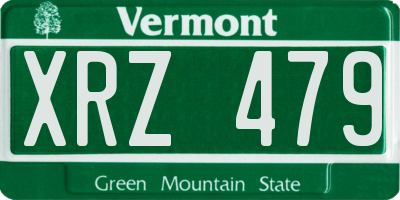 VT license plate XRZ479