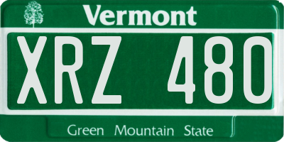 VT license plate XRZ480