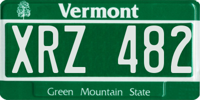 VT license plate XRZ482