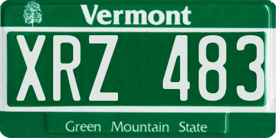 VT license plate XRZ483