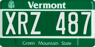 VT license plate XRZ487