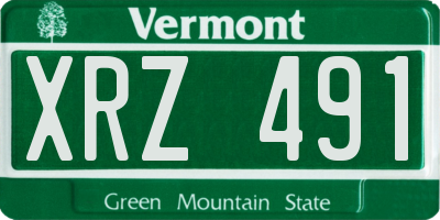 VT license plate XRZ491