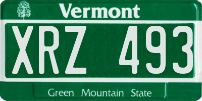 VT license plate XRZ493