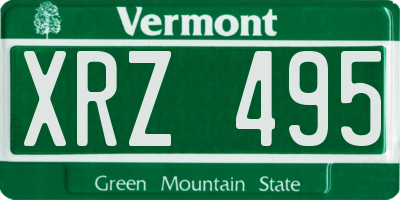 VT license plate XRZ495