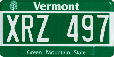 VT license plate XRZ497