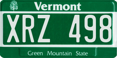 VT license plate XRZ498