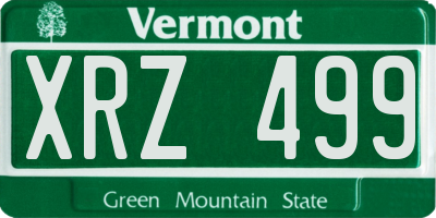 VT license plate XRZ499