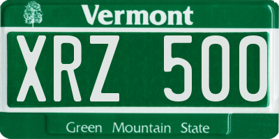 VT license plate XRZ500