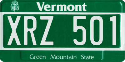 VT license plate XRZ501