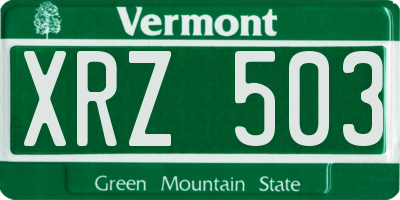 VT license plate XRZ503