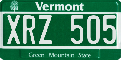 VT license plate XRZ505