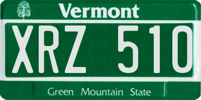 VT license plate XRZ510