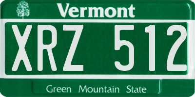 VT license plate XRZ512