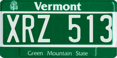 VT license plate XRZ513