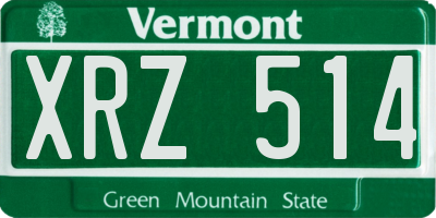 VT license plate XRZ514