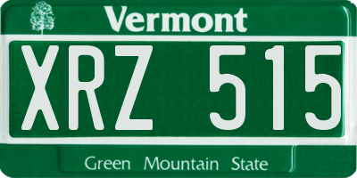 VT license plate XRZ515