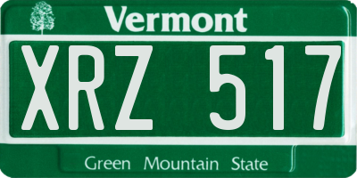 VT license plate XRZ517