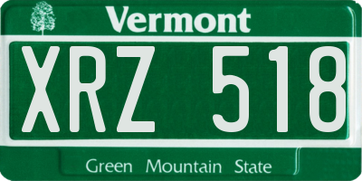 VT license plate XRZ518