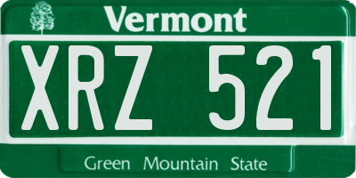 VT license plate XRZ521