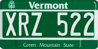 VT license plate XRZ522