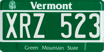 VT license plate XRZ523