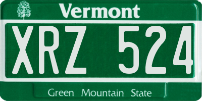 VT license plate XRZ524