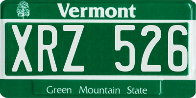 VT license plate XRZ526