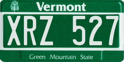 VT license plate XRZ527