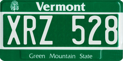 VT license plate XRZ528