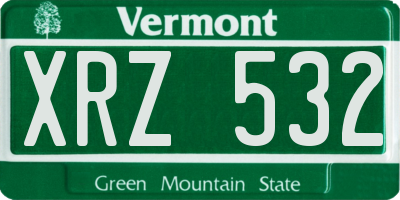 VT license plate XRZ532