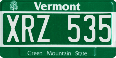 VT license plate XRZ535