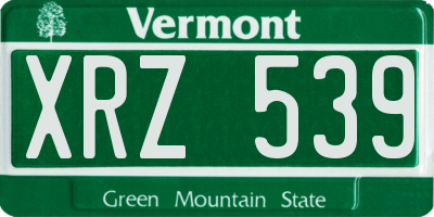 VT license plate XRZ539