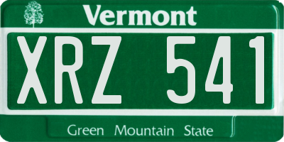 VT license plate XRZ541