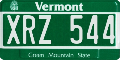VT license plate XRZ544