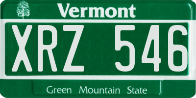 VT license plate XRZ546