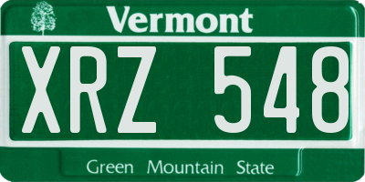 VT license plate XRZ548