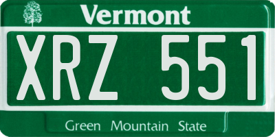 VT license plate XRZ551
