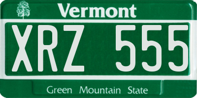VT license plate XRZ555