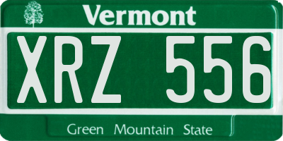 VT license plate XRZ556