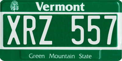 VT license plate XRZ557
