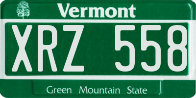 VT license plate XRZ558