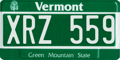 VT license plate XRZ559